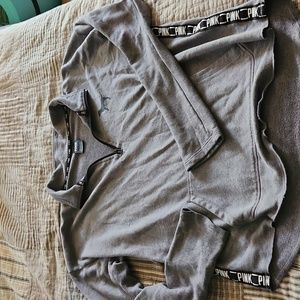 VS Pink gray quarter zip